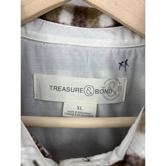 Treasure & Bond Plaid Puff Sleeve Shirt Shacket Jacket Brown XL NWOT - Picture 5 of 8